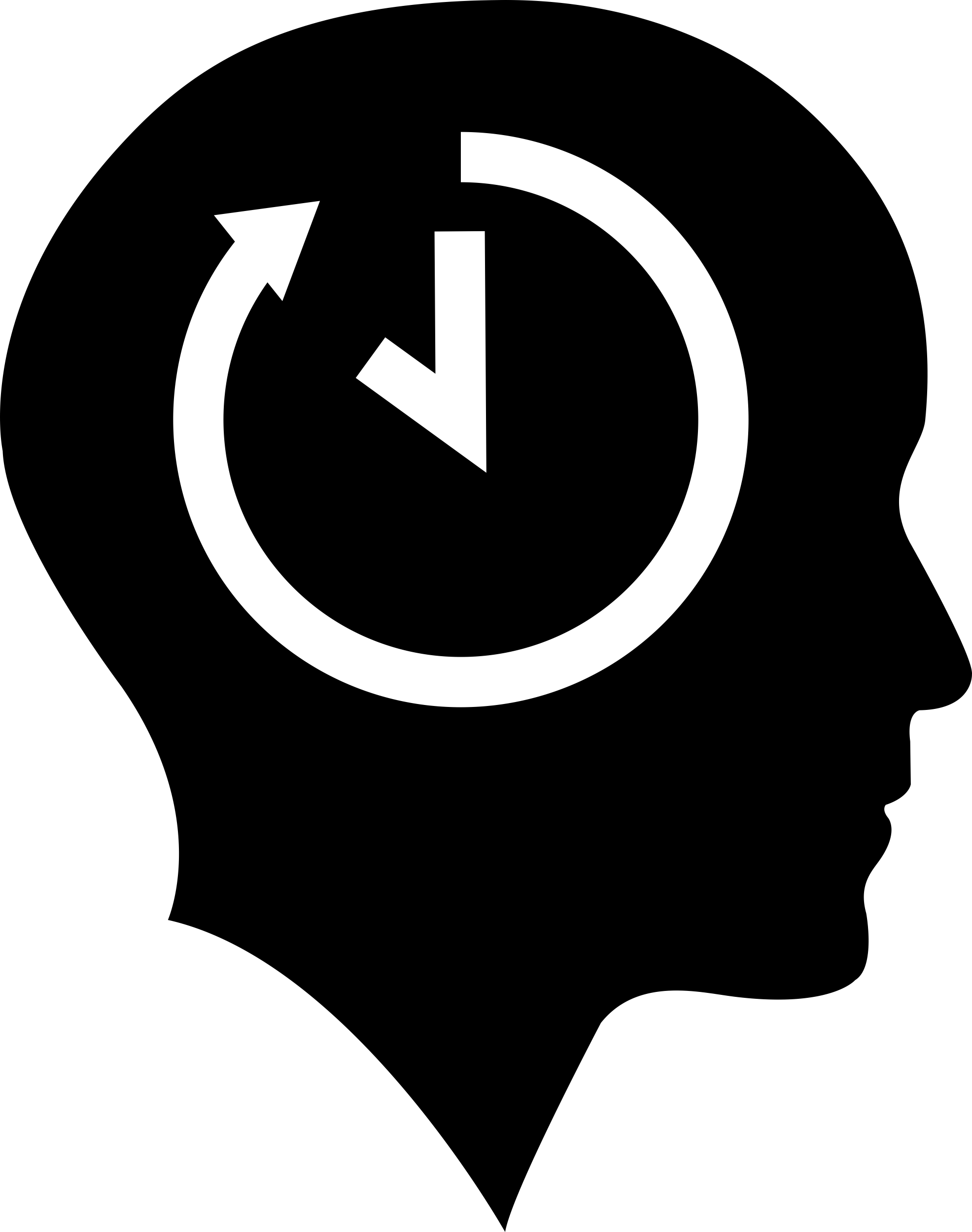 Bald Head With Time Symbol Inside Contour Svg Vector Free Vectors